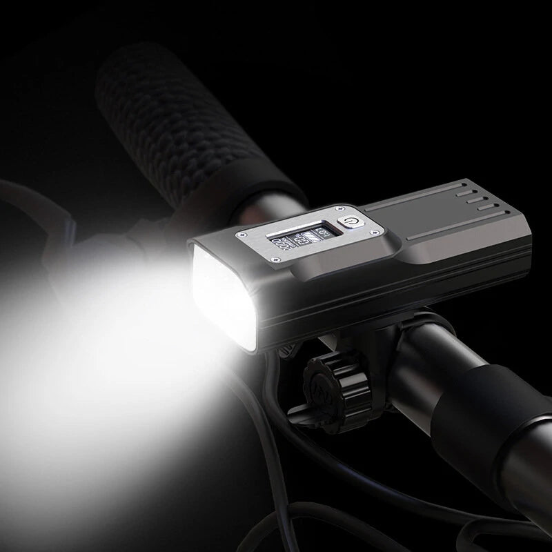 NATFIRE GTR60 OLED Display Bike Light 2000 Lumens 8 LEDs 10000mAh Battery USB Rechargeable IPX5 Waterproof Safety Lock Portable Flashlight for Cycling Hiking Camping