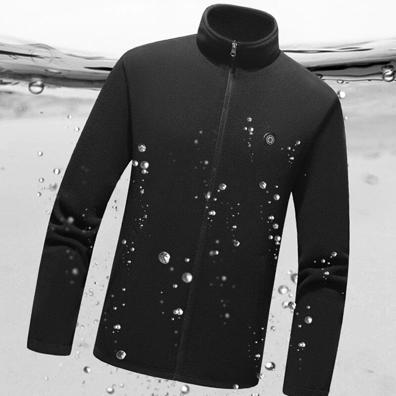 TENGOO HJF-09 9 Heated Area Jacket Outdoor Fleece Coat USB Electric Heating Long Sleeves Heating Jacket Warm Winter Thermal Clothing
