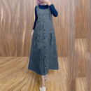 ZANZEA Women Maxi Dress Solid Color Wide Halter Dress Comftable Workwear Wide Straps Long Dress Plus Size
