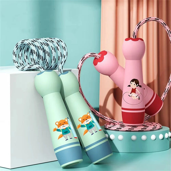 KALOAD 2.8m Adjustable Thick Cotton Jump Rope Comfortable ABS Handle Rope Sports Equipment for Elementary School Kindergarten Students Gift