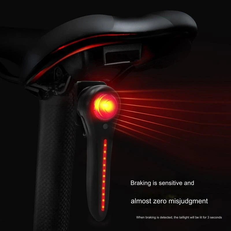 BIKIGHT Smart Brake Sensing Bike Taillight Light Sensing Rear Light 6 Lighting Modes IPX6 Waterproof Type-C Rechargeable Bicycle Rear Light