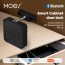 MOES Tuya bluetooth Smart Cabinet Lock App Remote Control IC Card Keyless Entry Unlock Door Locker 250 Users Auto Lock Smart Home Security for Wood Glass Furniture Drawer