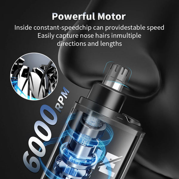 Electric Nose Hair Trimmer Rechargeable Powerful Motor 360 Rotating Head Universal Portable Nose Hair Trimming for Men Women