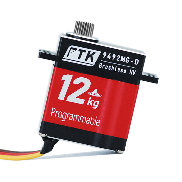 PTK 9492 MG-D 9g 12KG High Torque Stainless Steel Gear Waterproof Brushless Digital RC Servo for Fixed Wing Car and Aircraft Model
