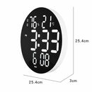 AGSIVO 10 Inch Digital Wall Clock With Remote Controller / Dual Alarm Clock / Calendar / Temperature / Humidity / Count Down for Home and Office