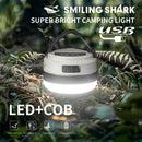 SMILING SHARK Multifunctional Portable Adjustable Lantern Outdoor Camping Tent Light Rechargeable Emergency Lighting