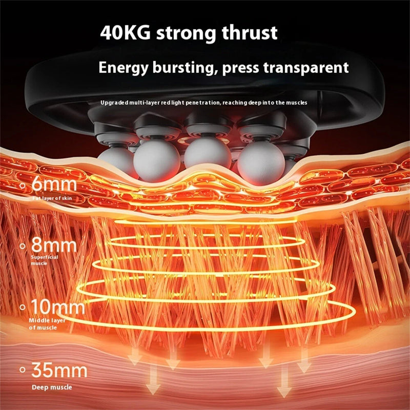 KONKA 10-Head Deep Tissue Massage Gun Professional Fascia Gun With 99 Speeds 32KG Strong Force LED Display Quiet Motor & Red Light Therapy
