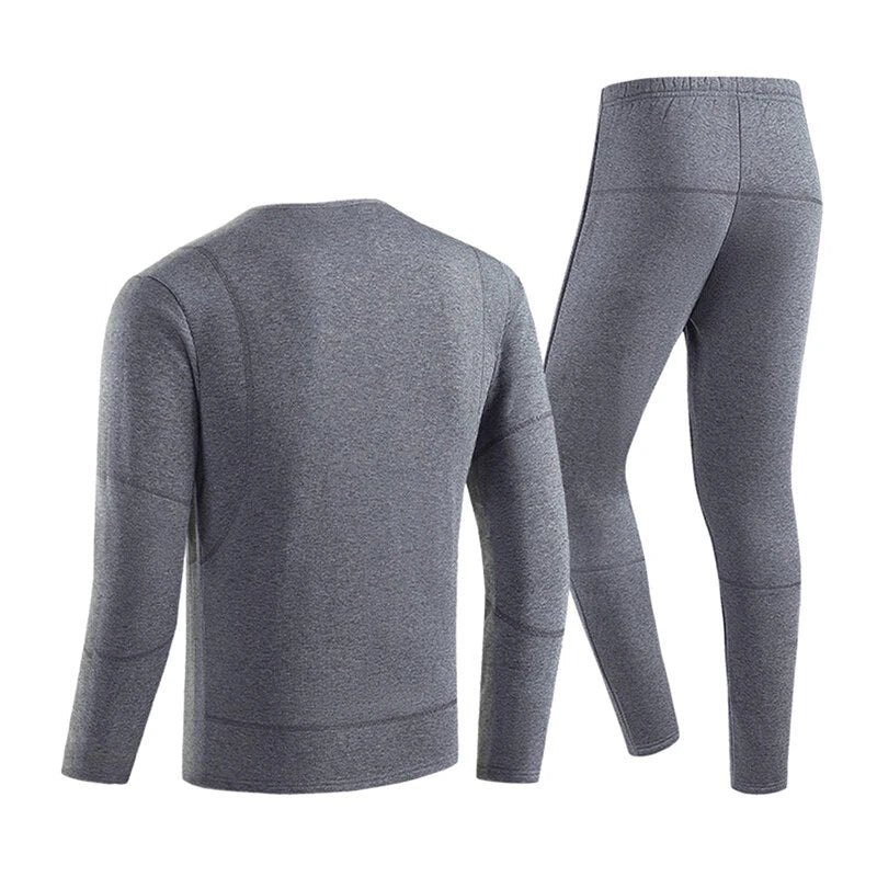 TENGOO HD-02G Heating Underwear Pant Set Fleece Lined Thermal Long Sleeves Trousers Men Women Heated Suit USB Electric Thermal Underwear for Winter