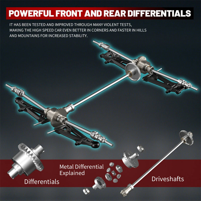 SMRC 1213 PRO RTR 1/14 2.4G 4WD 55km/h Brushless RC Car Full Proportional LED Light Vehicles Models Metal Diff Drive Shaft Gears Toys