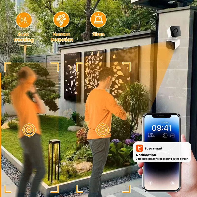 Tuya 4MP Smart WiFi IP Camera Dual Lens Human Detection IR Night Automatic Tracking Camera Works With Alexa Google Home