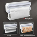 Creative Magnetic Wall-mounted Multifunctional Double-layer Plastic Wrap Cutter Baking Cutter Adjustable Kitchen Supplies Storage