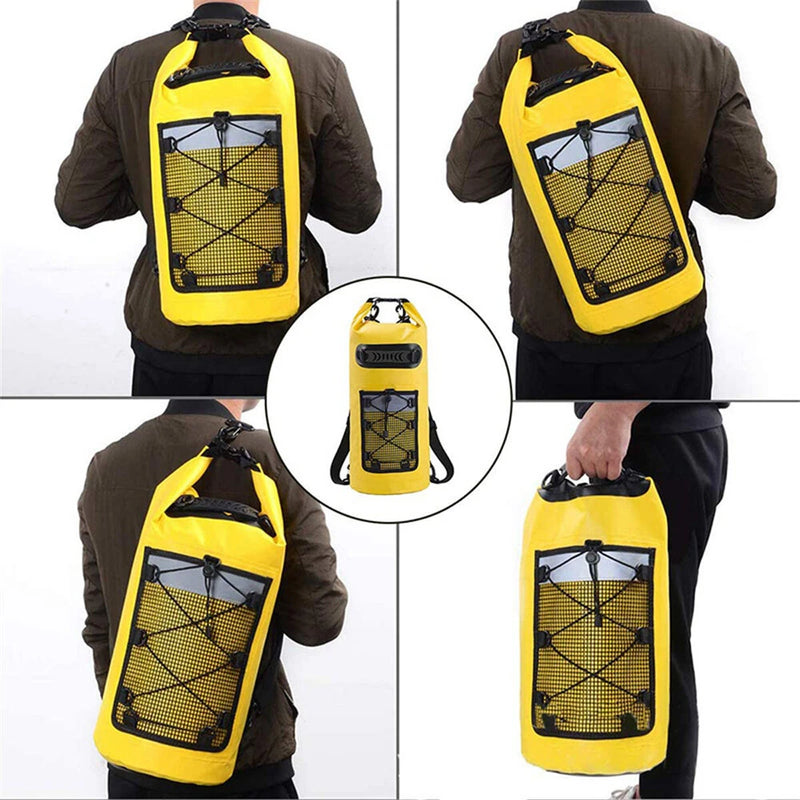 WaveRite 10L/20L/30L Waterproof Ocean Swimming Backpack PVC Fashing Diving Compression Storage Dry Pack Bag Men Women Kayaking Boating Surfing Pack