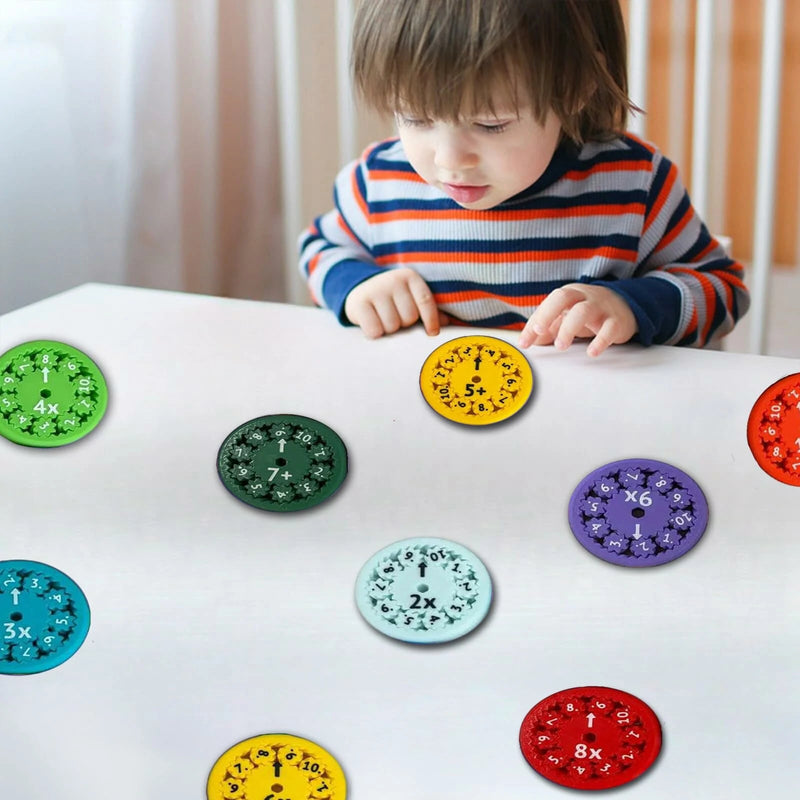 Set of 9 Math Fidget Spinners Educational Math Fact Fidget Spinners Learn Division & Multiplication  Perfect for Stimmers & Fidgeters