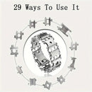 IPRee Multifunctional Bracelet Tool Stainless Steel Outdoor Bracelets 29 in 1 Bolt Screwdriver Bike Wrench Watch Strap Tools Kit