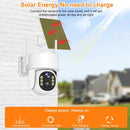 4MP HD WiFi Solar Powered Camera PTZ Night Vision PIR Human Detect Two Way Audio 7200mAh Battery Outdoors Wireless Security CCTV Camera
