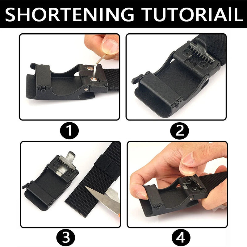 TUSHI 120cm Automatic Buckle Men Tactical Belt 1100D Nylon Thickened Hardened Double-layer Military Girdle for Outdoor Sports