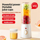 Electric Juicer Cup with 2 Cups Portable Juicer Mixer 10 Blade Usb Charge Fresh Fruit Juice Personal Blender Smoothie For Travel