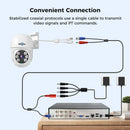 Hiseeu AHD5 5MP 1920P PTZ Home Wired Security Camera Clear Night Vision CCTV Analog TVI CVI XVI Smart Motion Detection Security Dome Wired Camera