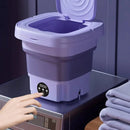 Portable Folding Mini Washing Machine 10W with Spin-Dry 8L Capacity Compact Design for Small Items Easy Operation Available in Lavender and Mint Green 110V or 220V Plug Option