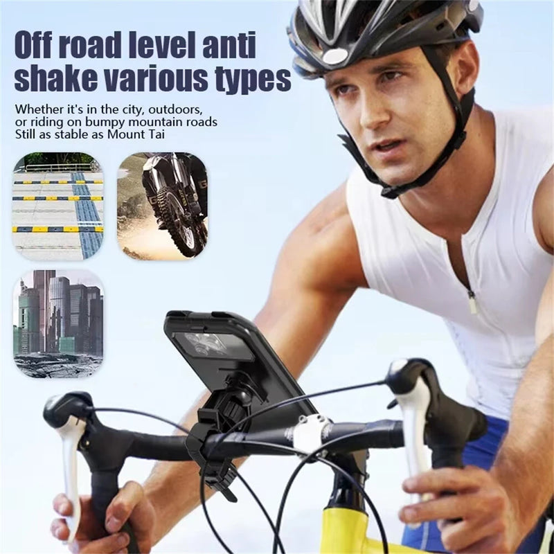 XANES 7-inch Bicycle Phone Holder Support TPU Touch Screen Waterproof Universal Bike GPS 360 Swivel Adjustable Motorcycle Cellphone Holder