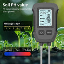 5 in 1 Soil Tester PH Moisture Temp Fertility Light Sensor Digital LCD Meter Humidity Monitor for Flower Plants Gardening Greenhouse