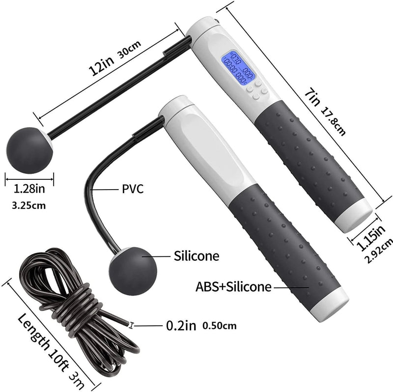KALOAD Smart Electronic Counting Skipping Rope Adjustable Weight Length Jumping Rope for Home Gym Fitness Exercise