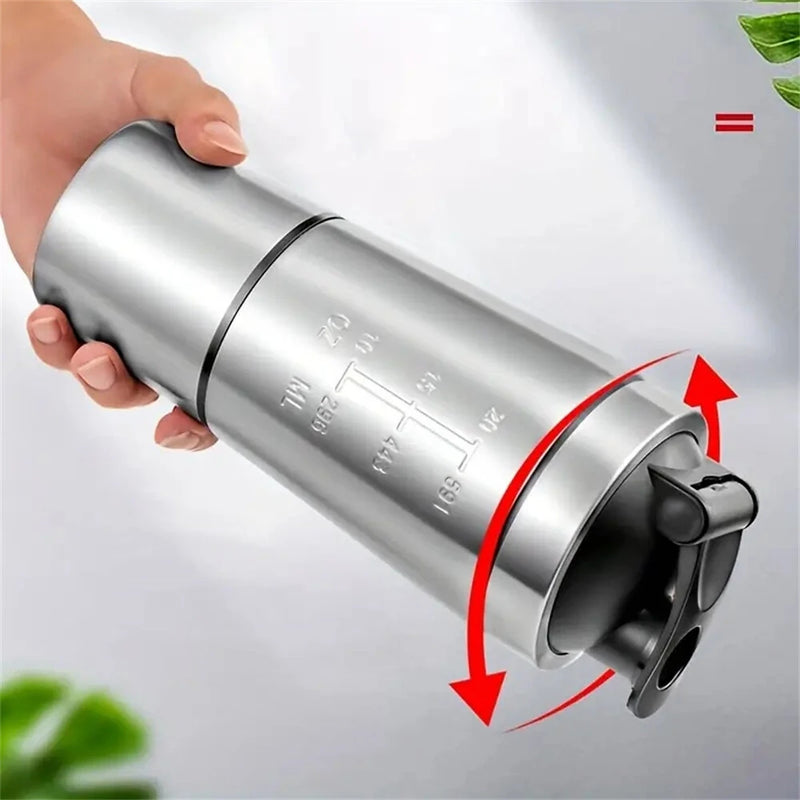 IPRee Stainless Steel Protein Shaker Double Layer Cup Portable Fitness Sports Mug Nutrition Shakers Cup Water Bottles Water Cup Portable Shakers Kettle