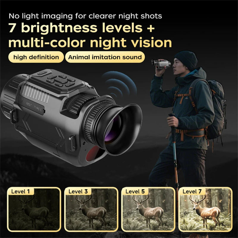 IPRee D15 1080P Monocular Infrared Night Vision Device Day Night Use Photo Video 28X Digital For Hunting,Camping Use