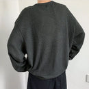 INCERUN Men Tshirt Comfy Loose Fit Long Sleeve T-Shirt Solid Color Notched Neck Knit Daily Casual T-Shirt