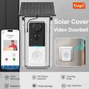 Tuya WiFi 1080P Video Doorbell Camera with Solar Cover 2-way Audio Intercom Video Motion Detect Waterproof Outdoor Wireless Doorbell