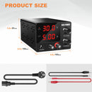 NICE-POWER SPS-E305 Mini Power Supply 0-30V 0-5A High-Precision Encoder Adjustment Sleek Black Design Stable DC Output