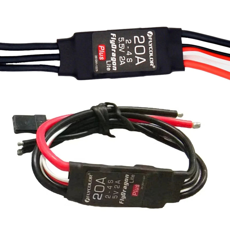 FLYCOLOR FlyDragon Lite Plus 20A 2-3S Dual Way Brushless ESC With 5.5V/2A BEC for Fixed Wing RC Airplane