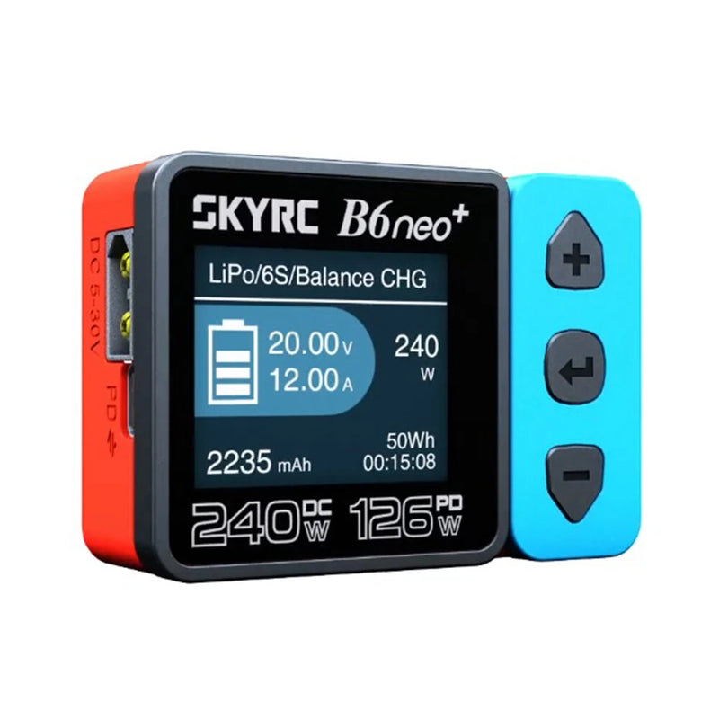 SkyRC B6neo+ DC 240W 10A PD 126W Multi-function Smart Charger for RC Aircraft Charge 1-6cells LiPo/LiFe/LiIon/LiHV 2-15cells NiMH/NiCd 3S/6S/12S Pb Battery