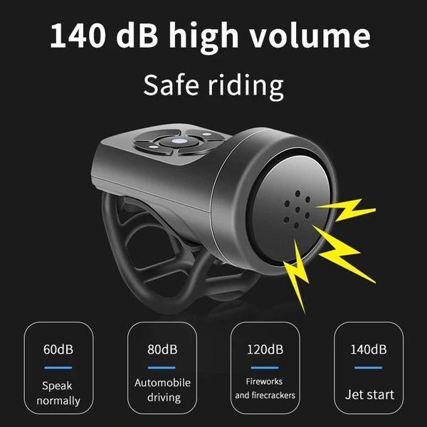 Xmund 140dB High Sound Bicycle Bell Horn 4 Sound Modes 200mAh USB Chargeable Electric Horn Mountain Road Cycling Anti-theft Alarm Horn