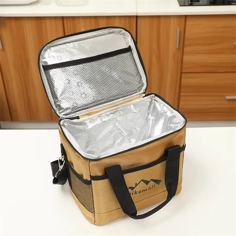 IPRee Outdoor Camping Large Capacity Picnic Aluminum Foil Insulated Box Handheld Cooler Fresh Box Crossbody Portable Picnic Lunch Bag