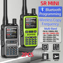 2Pcs BAOFENG UV-5R Mini 5W Walkie Talkie Bluetooth APP Programming Multi Band One Click Copy Frequency Type-C Two Way Radio