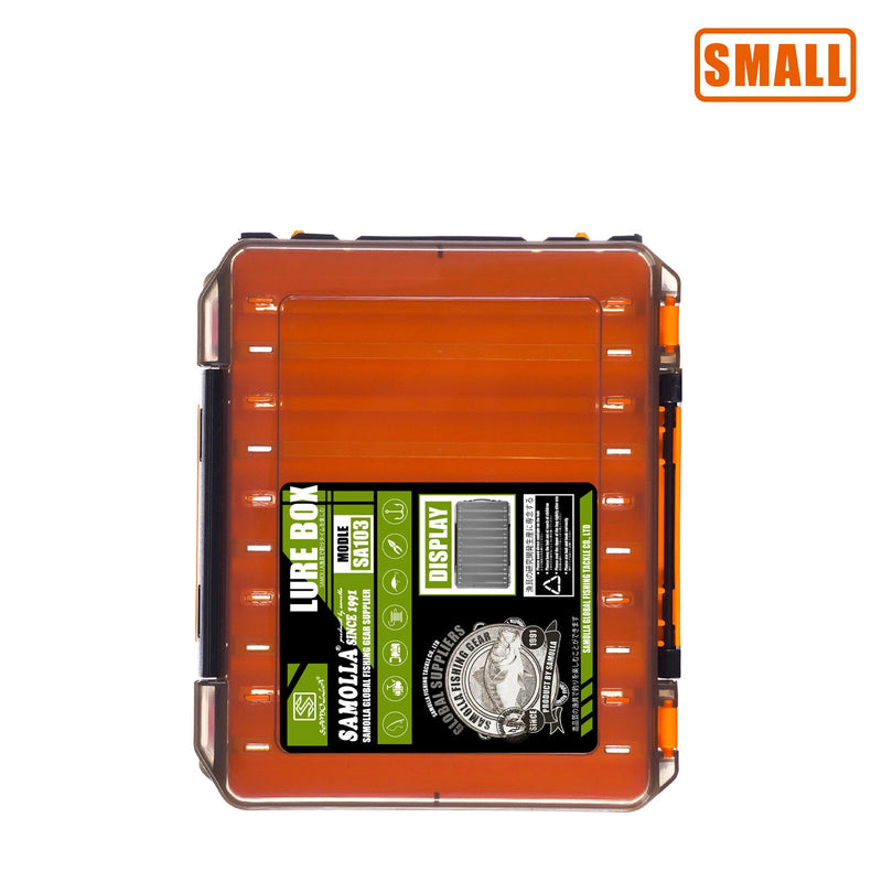 SAMOLLA 10 Compartments Small Double Fishing Tackle Box Portable Handle Lure Baits Container Y-slot Storage Organizer