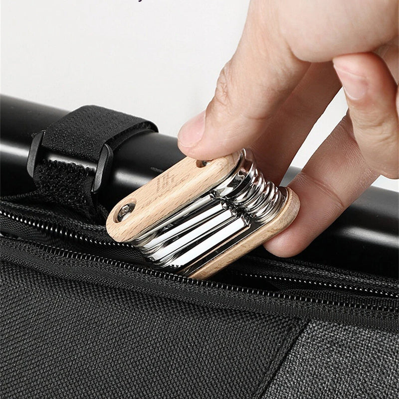 BENGGUO 8 in 1 Portable Folding Mini Bike Repair Tool Multifunctional Screwdriver Hex Wrench for Bike Tire Chain