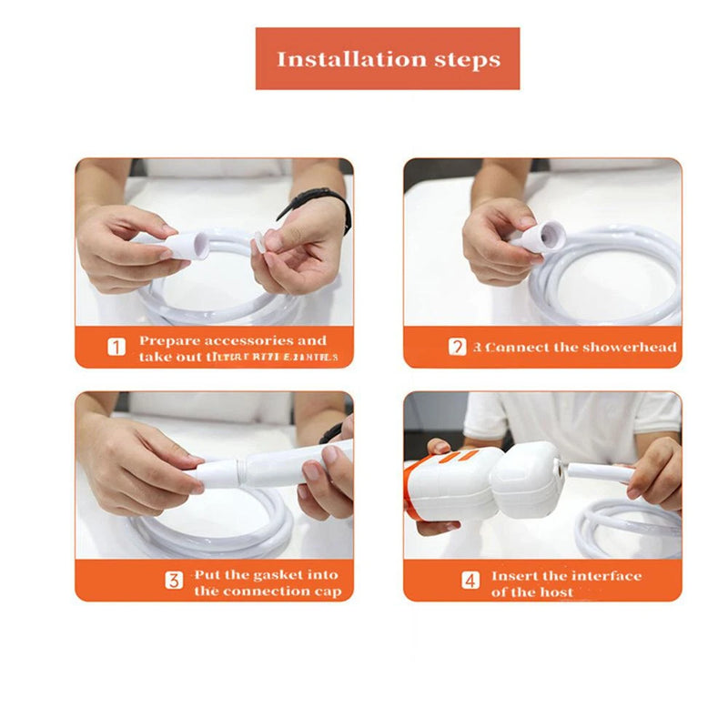 IPRee Outdoor Shower Pump Dormitory Camping Portable 2-in-1 Electric Shower Emergency Lighting Portable Camping Shower