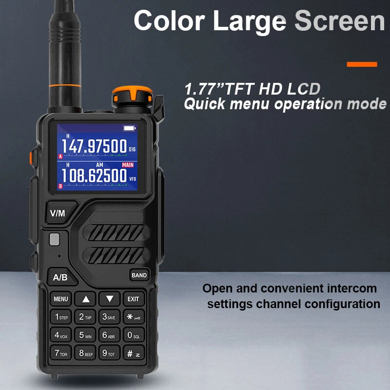 Baofeng K5 Plus Dual Band High Power Walkie Talkie Long Range 2500mAh Rechargeable NOAA Two-way Radio Portable Transceiver EU Plug