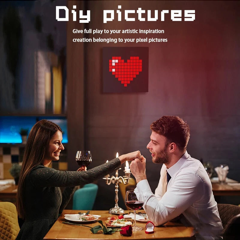 LED Pixel Display Screen Bluetooth Pixel Light Table With Pixel Photo Frame Diy Mosaics Pixel Style Wall-Mounted Pixel Screen Smart LED Pixel Display