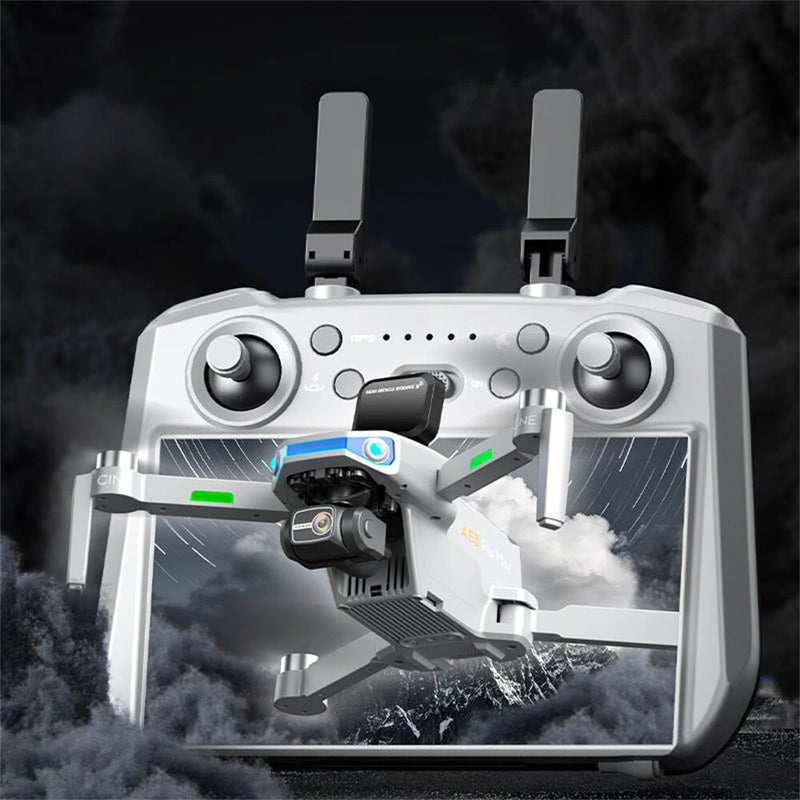 AE3 PRO MAX GPS 3KM Digital FPV with 4K HD Camera 3-Axis EIS Mechanical Gimbal Obstacle Avoidance 7inch Touchable LCD Screen Controller Brushless Foldable RC Drone Quadcopter RTF