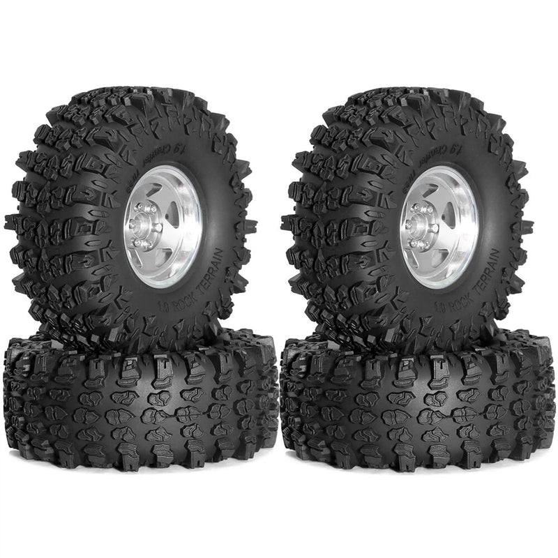 4PCS Upgraded 1.9 Inches Tires Aluminum Alloy Wheel Rims for 1/10 Axial SCX10 III Yikong YK4107 RGT Rock Crawler Climbing Truck RC Cars Vehicles Models Spare Parts R226