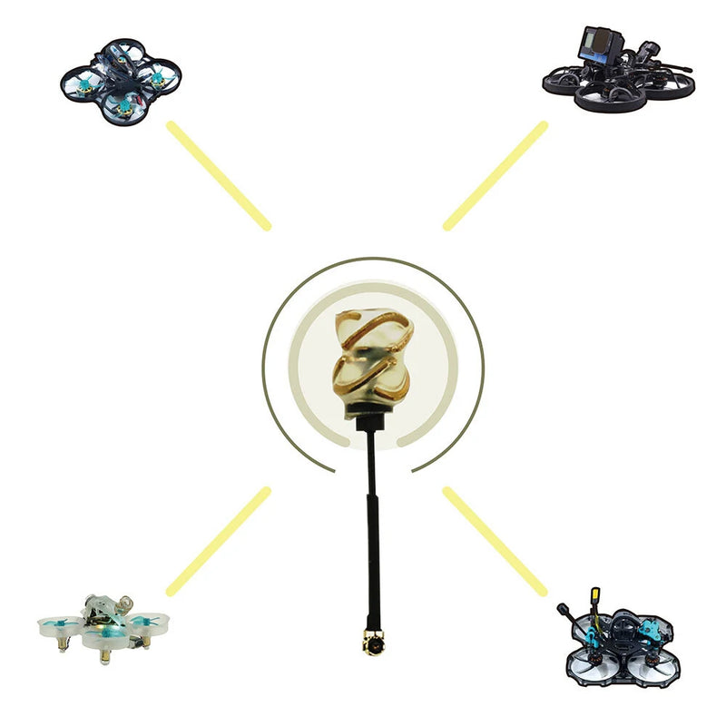 Maple Wireless Light 1S 5.8Ghz 2dBi Circular Polarization Lollipop FPV Antenna RHCP IPEX for Acrobee Mobula7 Mobula8 BETAFPV 1S FPV Tinywhoop RC Drone