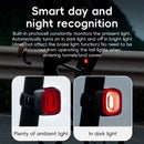 ROCKBROS R2 Smart Brake Sensing Bike Taillight Same Frequency Induction Rear Light 4 Lighting Modes IPX6 Waterproof Type-C Rechargeable Bicycle Rear Light