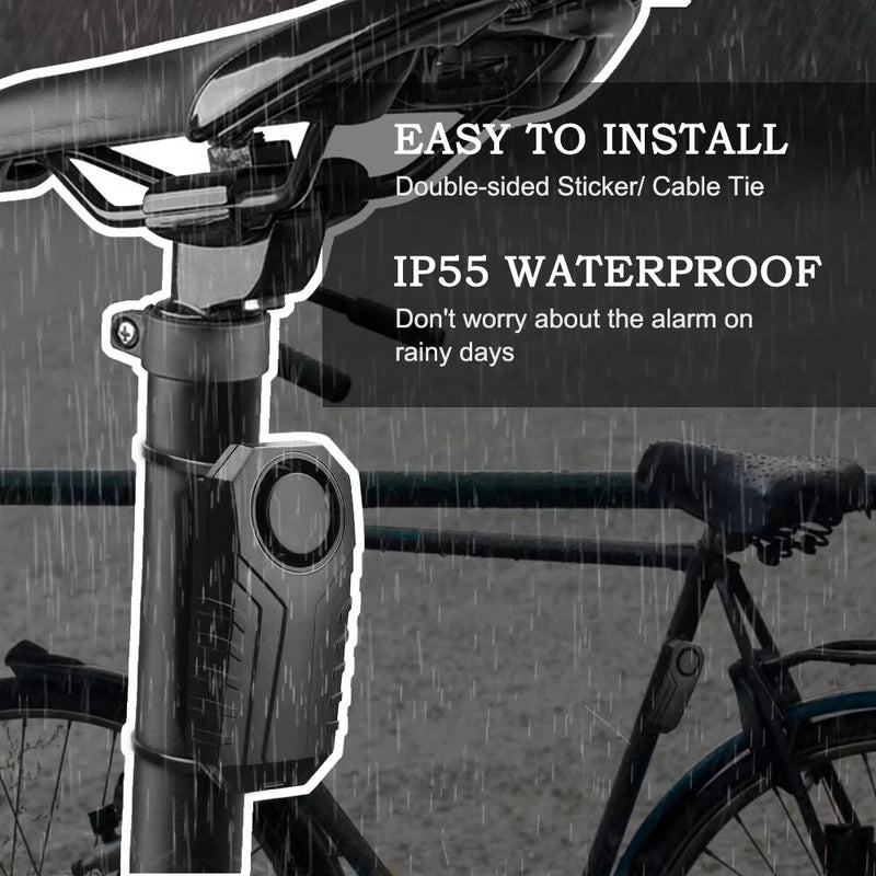 Bicycle Alarm 113dB Anti-Theft Wireless Vibration Remote Control Bike Motorbike Alarms Home Outdoor Security Protection