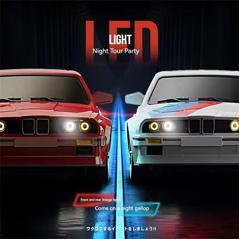 KAMTOM KM777A RTR 1/16 2.4G 4WD Drift RC Car Mini Race LED Light Retro E30 Sports High Speed Racing On-Road Electric Remote Radio Control Vehicles Model RTR Child Toys Boys Kids Gifts
