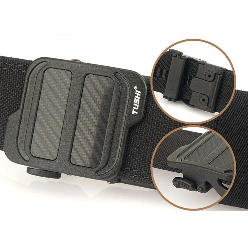 TUSHI 120cm Length Outdoor Shooter Belt Double Layered  Quick Release Nylon Waist Belt for Cross-border Training  Shooting  and Outdoor Recreation