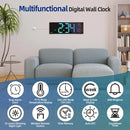 16 Inch Large LED Digital Wall Clock With Remote Control Dymamic RGB Display Automatic Brightness Date Temperature Night Light Gym Clock Suitable For Living Room Bedroom Office Wall Decoration