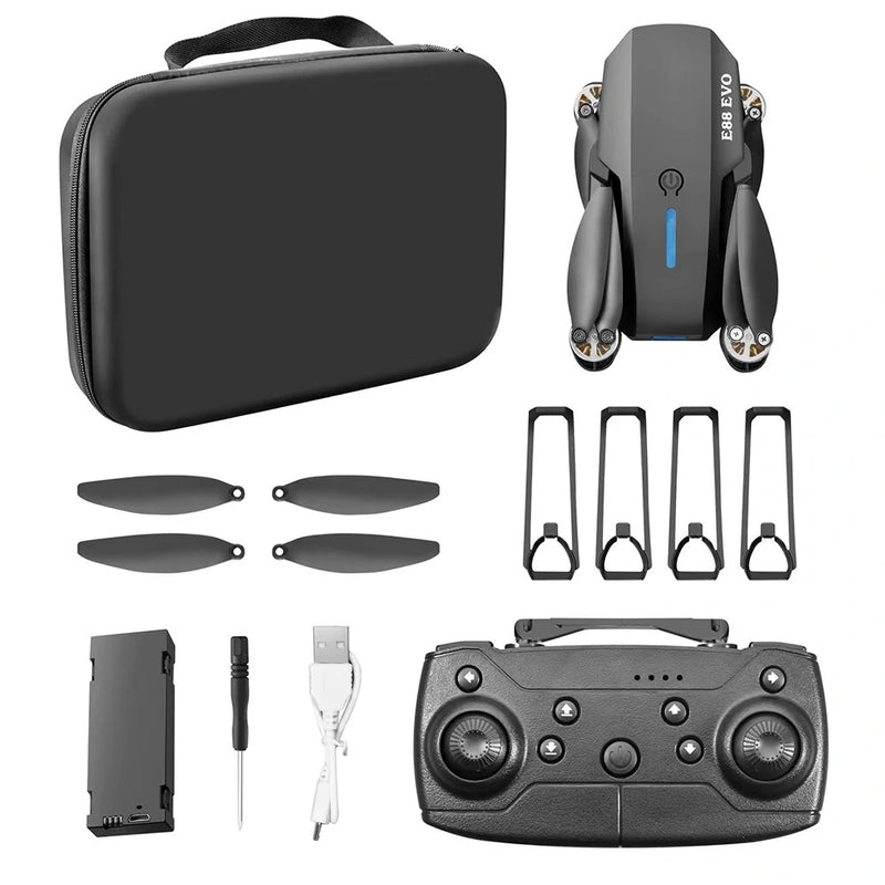 YLR/C E88 EVO Mini WiFi FPV with HD Dual Camera Optical Flow Positioning Brushless Foldable RC Drone Quadcopter RTF